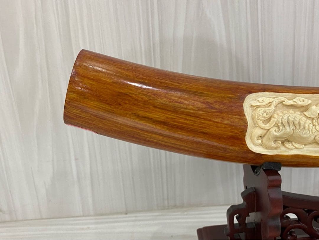 天然マンモス牙美しい手作り彫刻 万事うまく行く 置物飾り