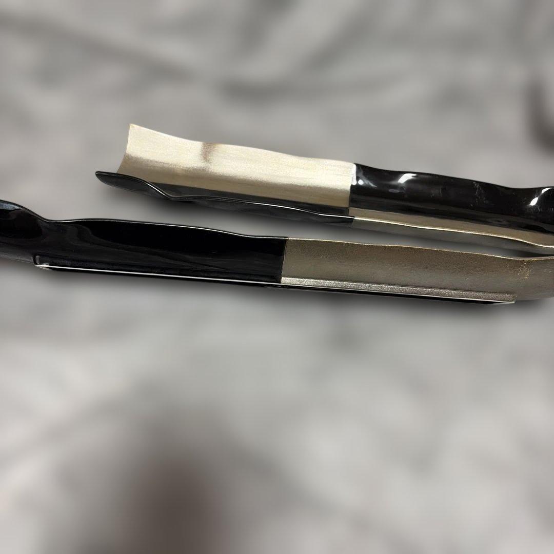 【有田焼】銀と黒の長皿　2枚