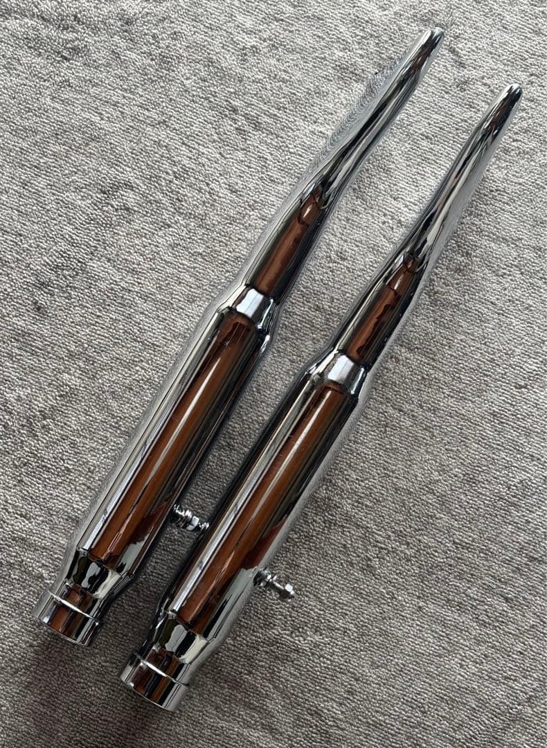 ハーレーダビッドソン　フィッシュテールマフラー テールパイプ クローム