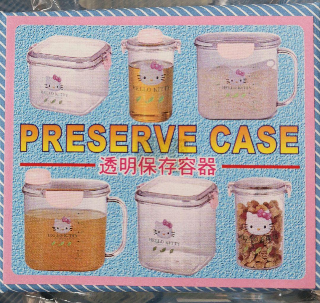 ハローキティ　透明保存容器　6個セット　1998年製　リーフ柄　日本製