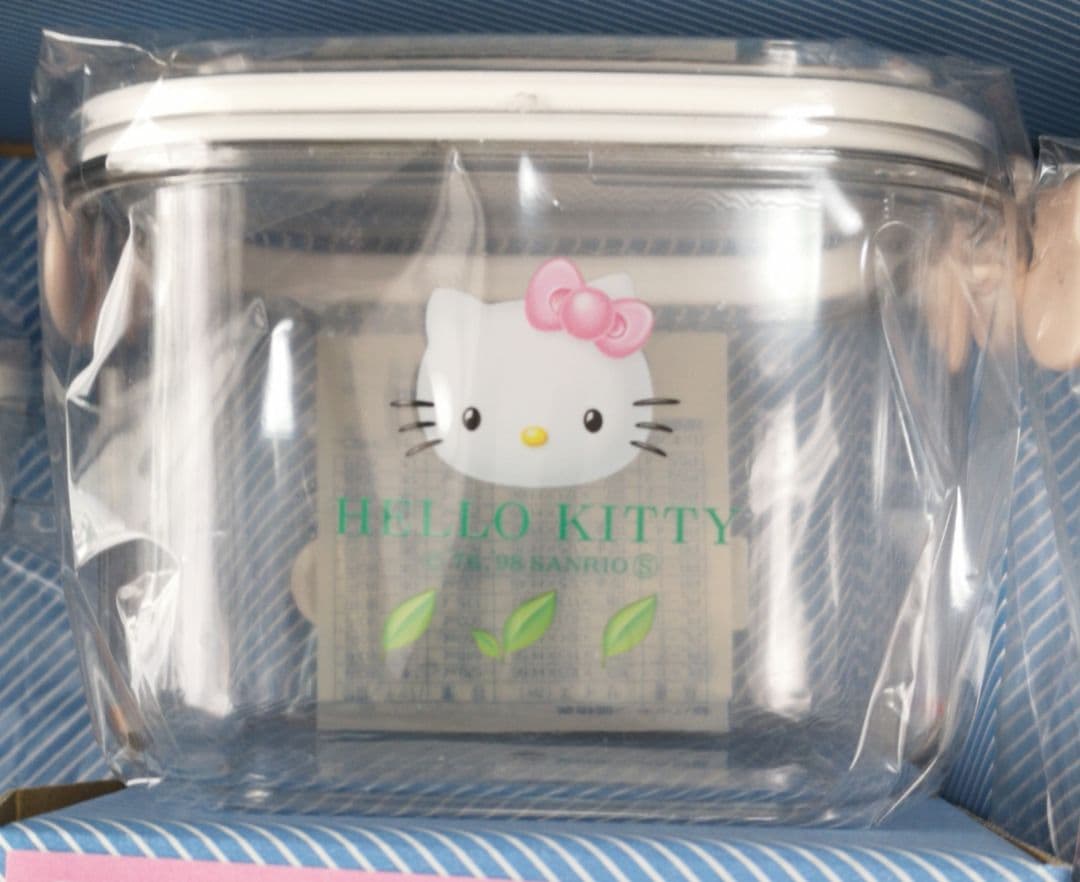 ハローキティ　透明保存容器　6個セット　1998年製　リーフ柄　日本製