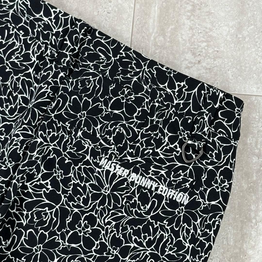 【マスターバニーエディション】ロングパンツ　花柄　黒x白　インナーガードル