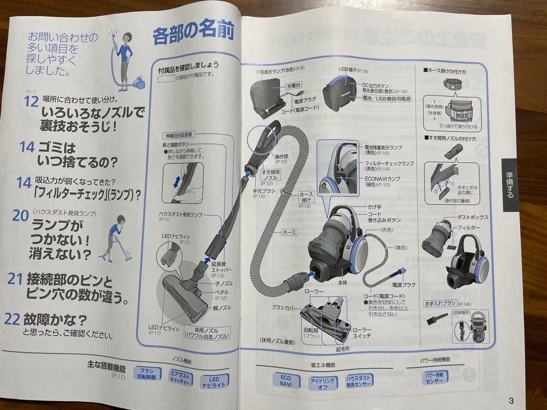 パナソニック ハイブリッド掃除機 サイクロン式　MC‐HS700G
