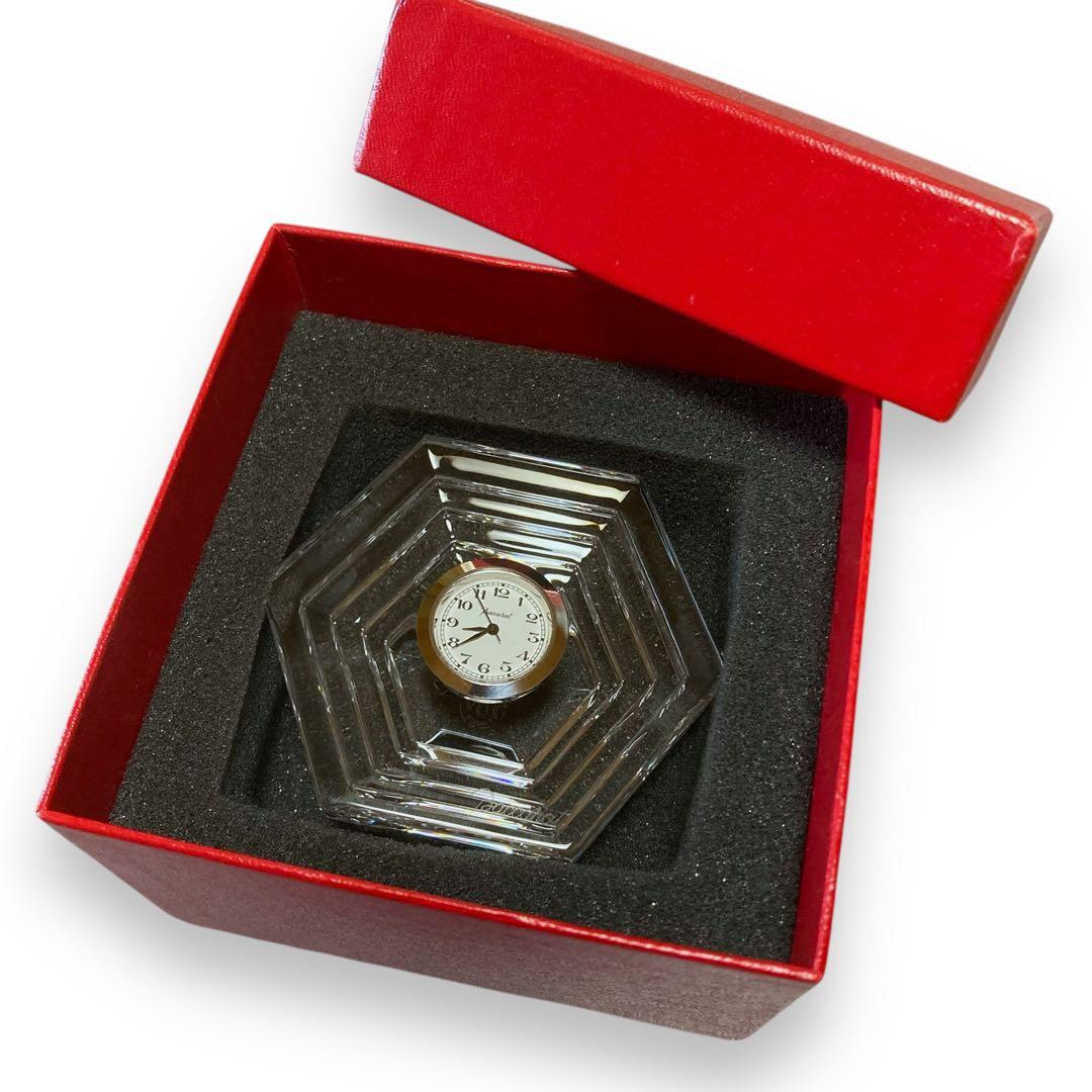 Ⴤ1092ꕤ極美品 Baccarat バカラ 置時計 六角形 オルセー クォーツ