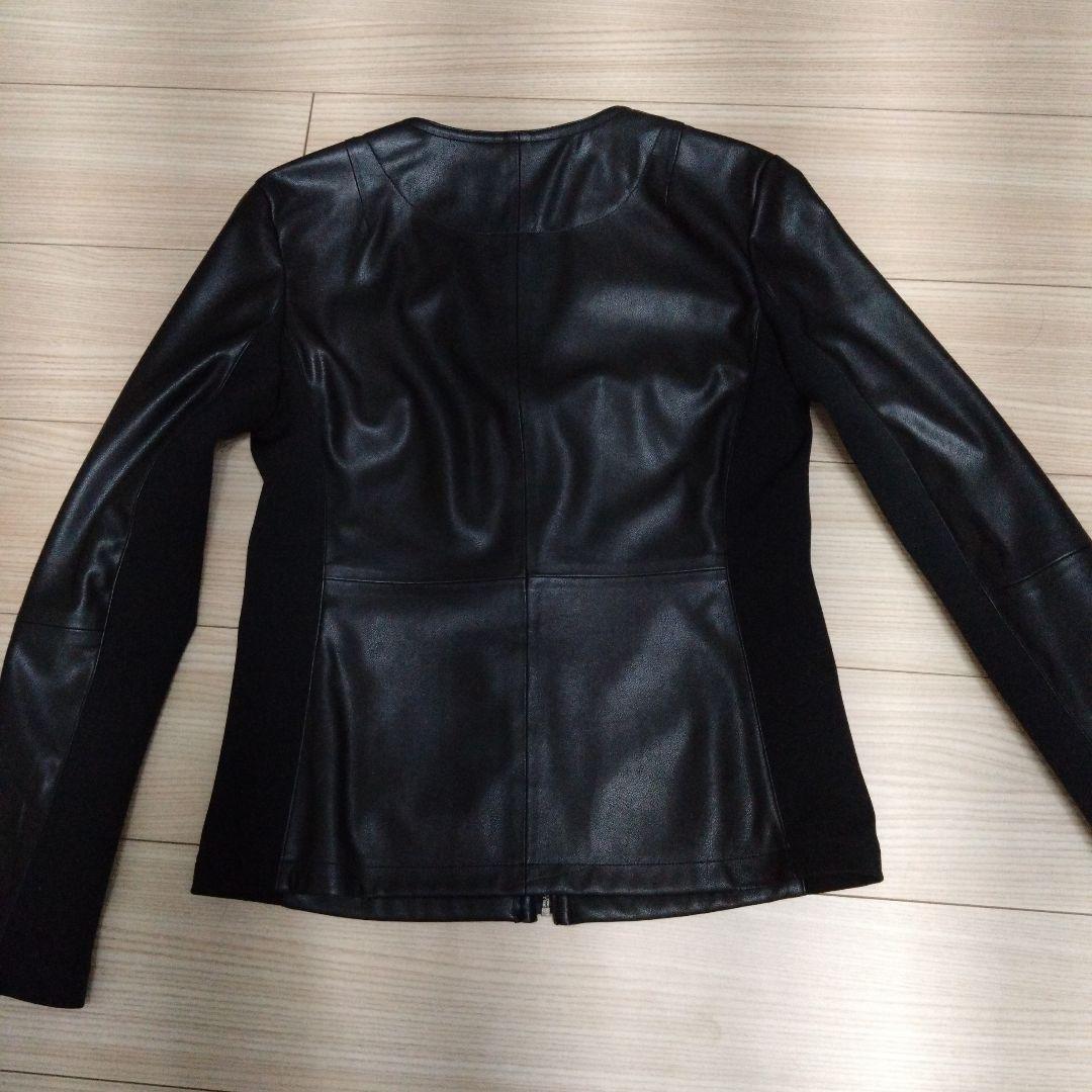 ダブルスタンダード 黒レザーシングルジャケット 36