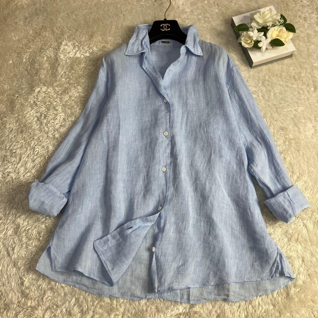 訳あり美品✨24SS ドゥーズィエムクラス　リネン ウォッシュシャツ　衿ワイヤー