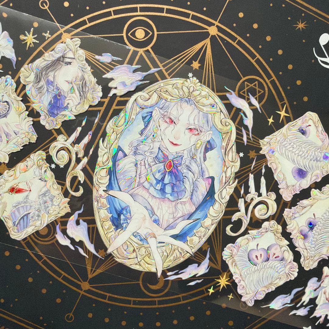 【8971】海外　マステ　中古巻　貝殻光マスキングテープ　吸血鬼　人物系