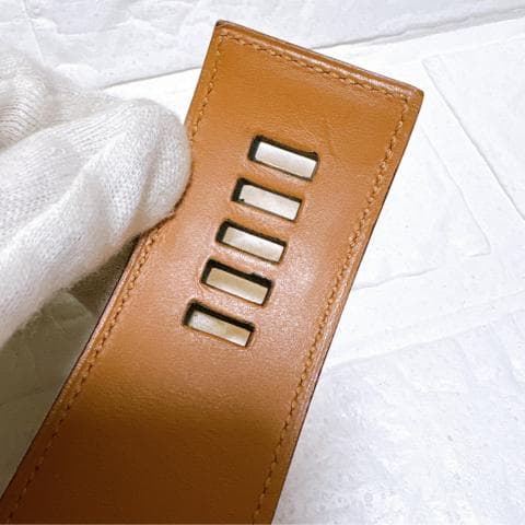 HERMES エルメス コリエドシアン メドール ベルト ブラウン×ゴールド