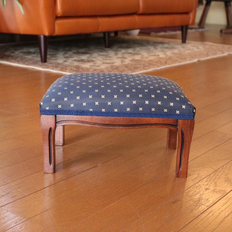 青いフットスツール レトロ風 ヴィンテージ風 かわいい 222-1497-006
