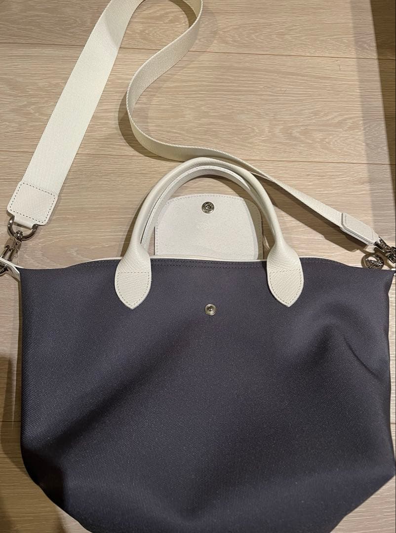 ロンシャン　カスタム　ショルダーバッグ　グレー　ホワイト　マイプリアージュ　S