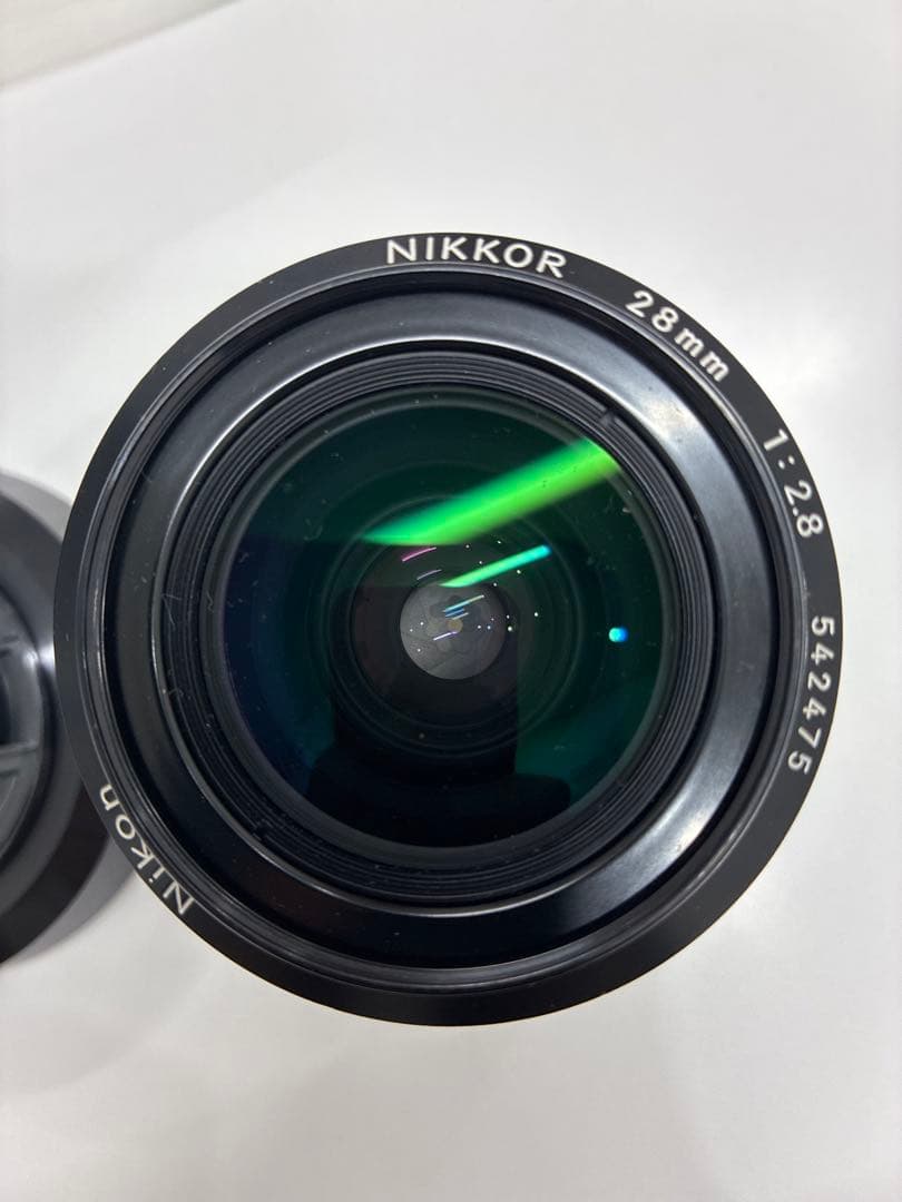NIKKOR 28mm F2.8MF単焦点レンズフード付 52mmオールドレンズ