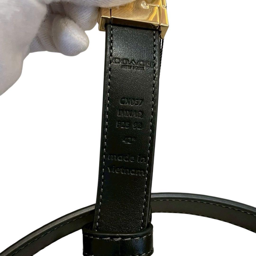 【新品】COACH コーチ リバーシブルベルト ハーネスバックル 茶×黒