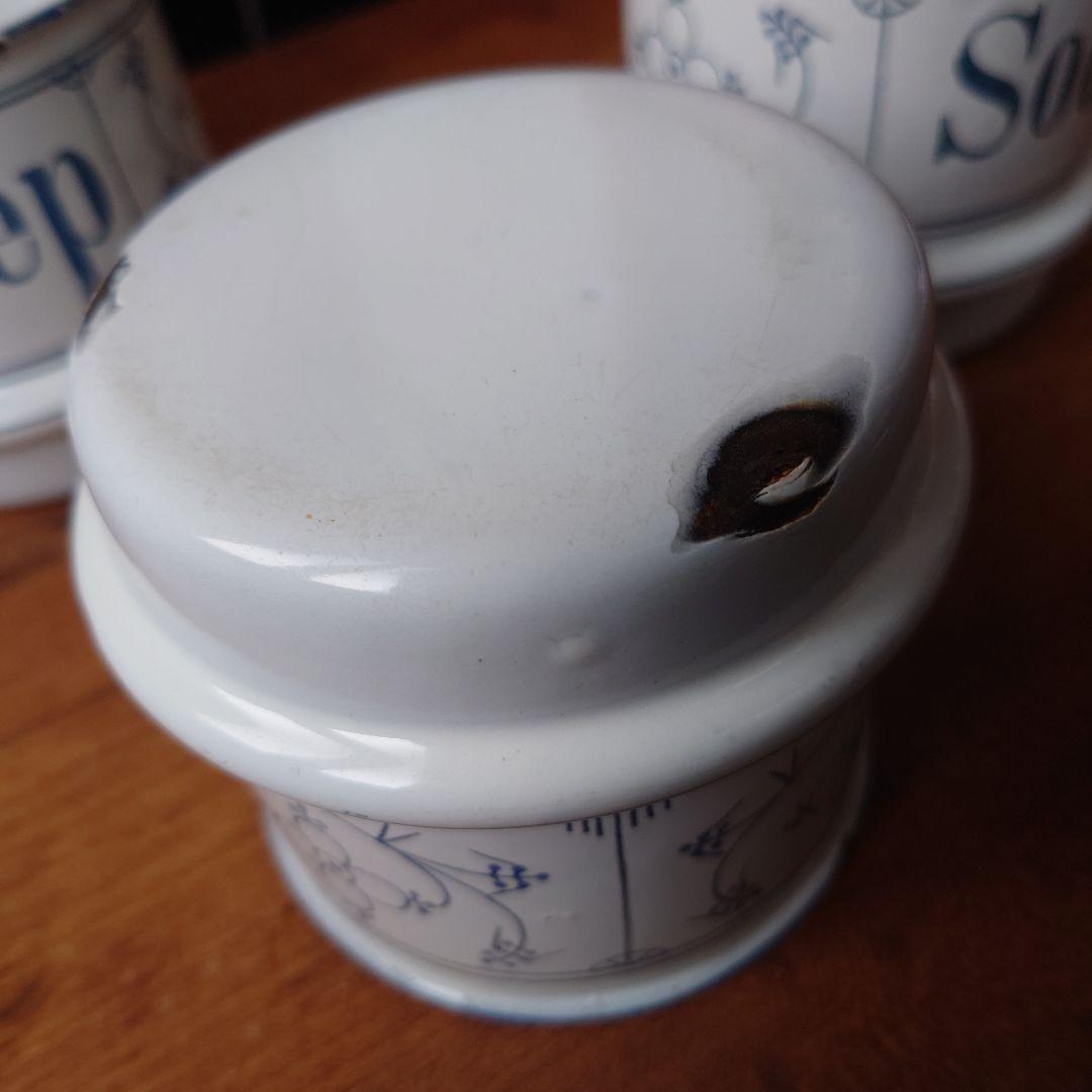 NAVY様 アンティークサボンカップのみ3個 サキソニー柄琺瑯カップ1個