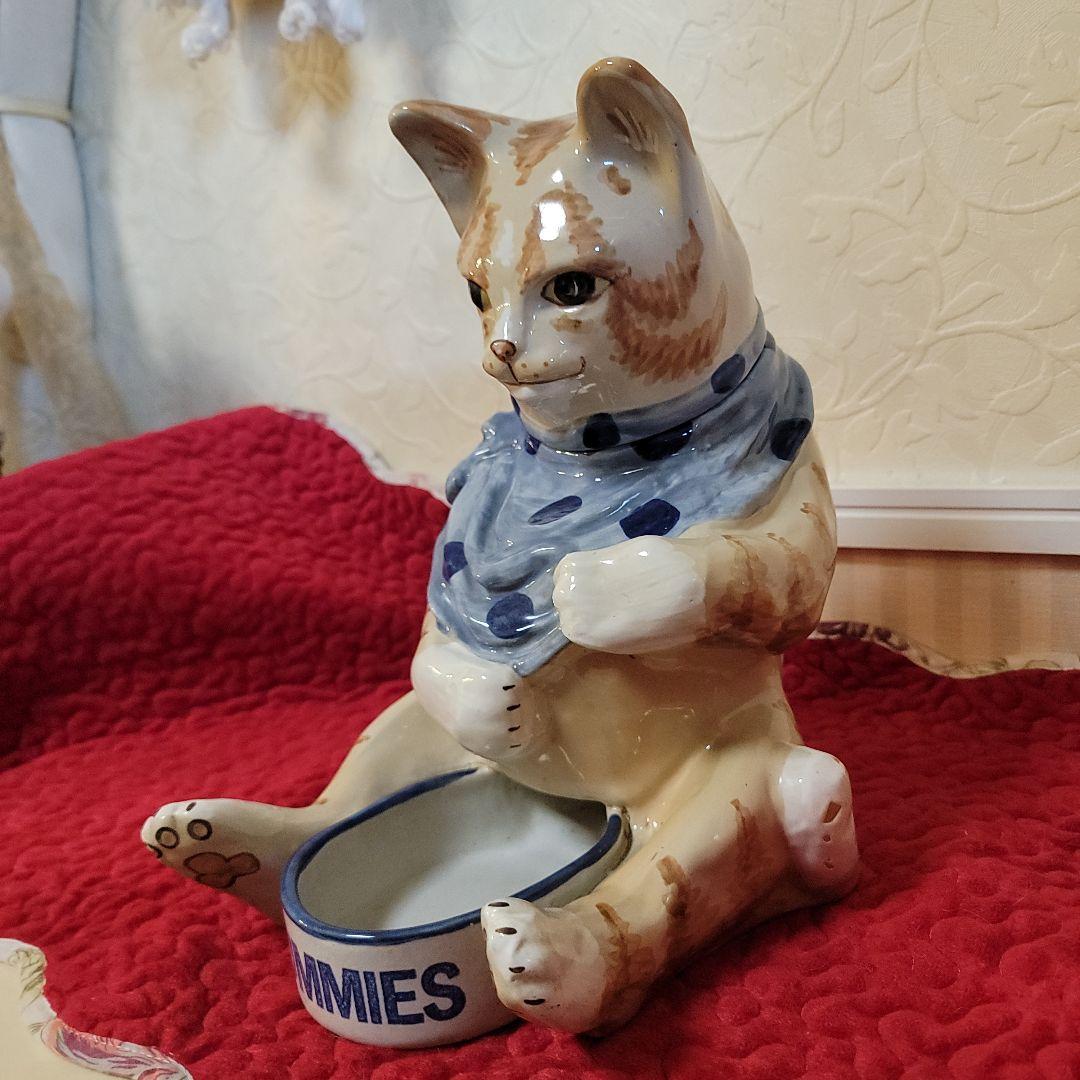 米国　ヴィンテージ　キャットフィーダー　猫の置物 　ルイビルストーンウエア　レア