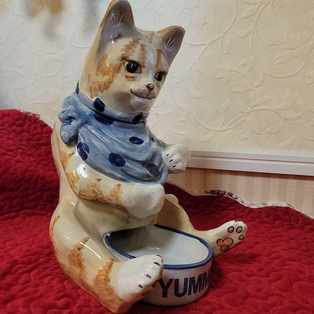 米国　ヴィンテージ　キャットフィーダー　猫の置物 　ルイビルストーンウエア　レア