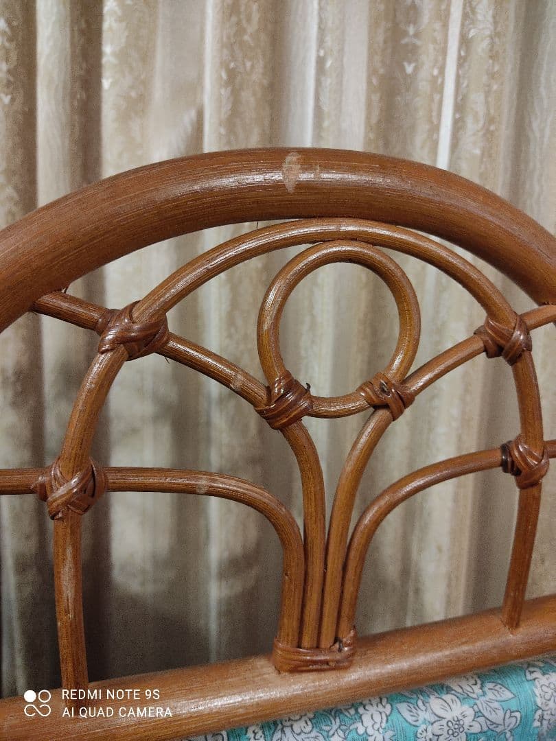 パーティション　衝立　　ラタン ぬく家具　籐　竹　バスケット　レース　刺繍