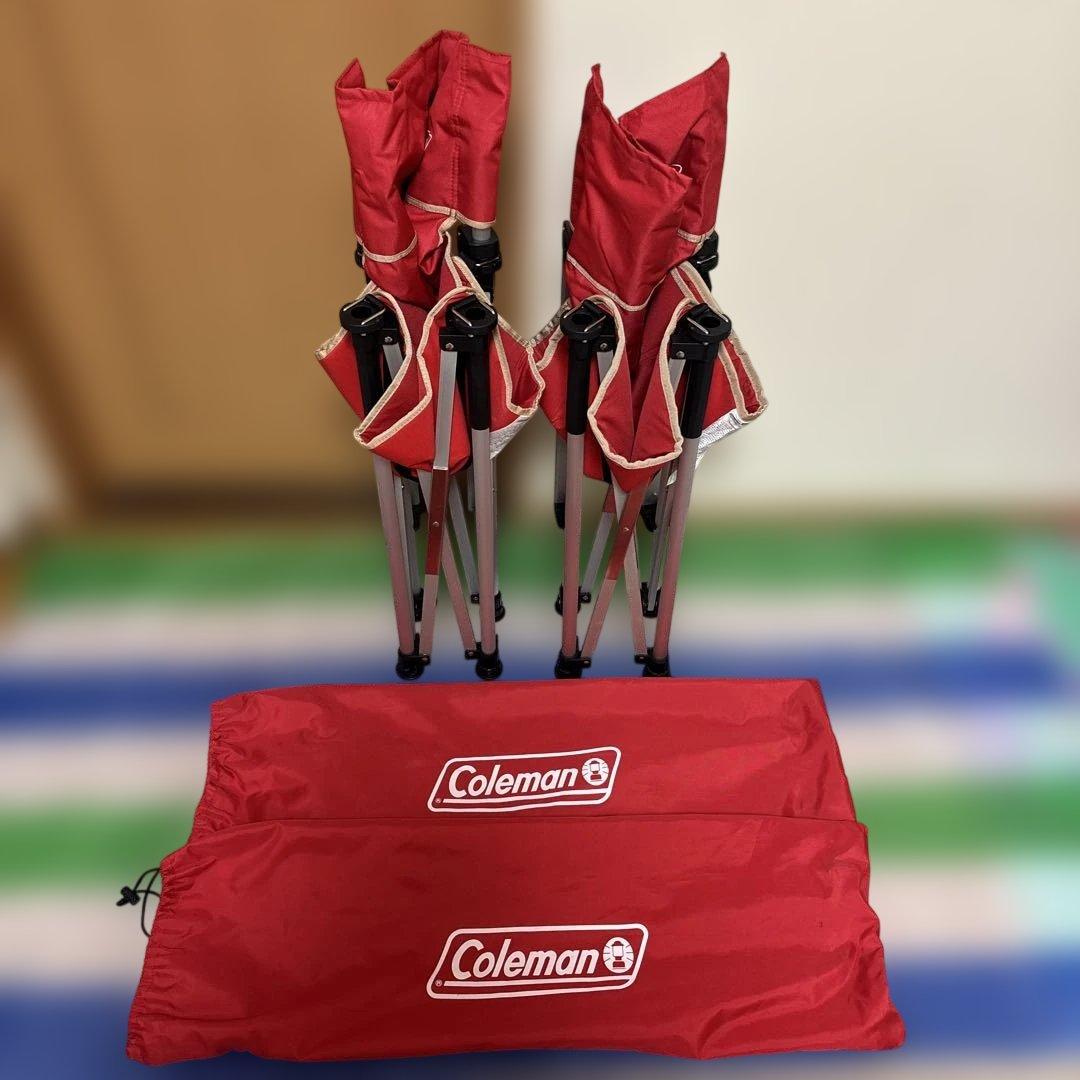 Coleman スリムキャプテンチェア レッド 2脚セット