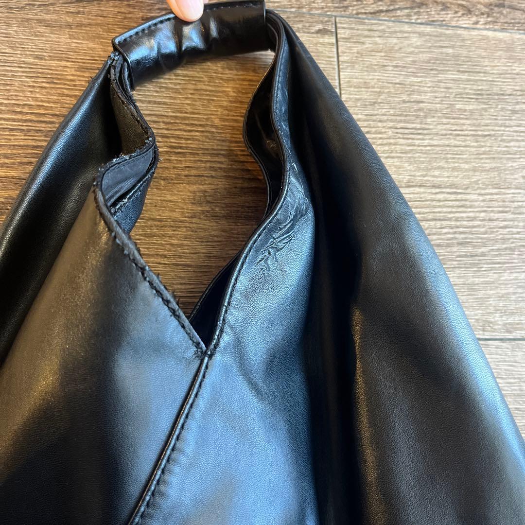 ＭＭ６　マルジェラ　　黒レザーバック　ジャパニーズトートバッグ