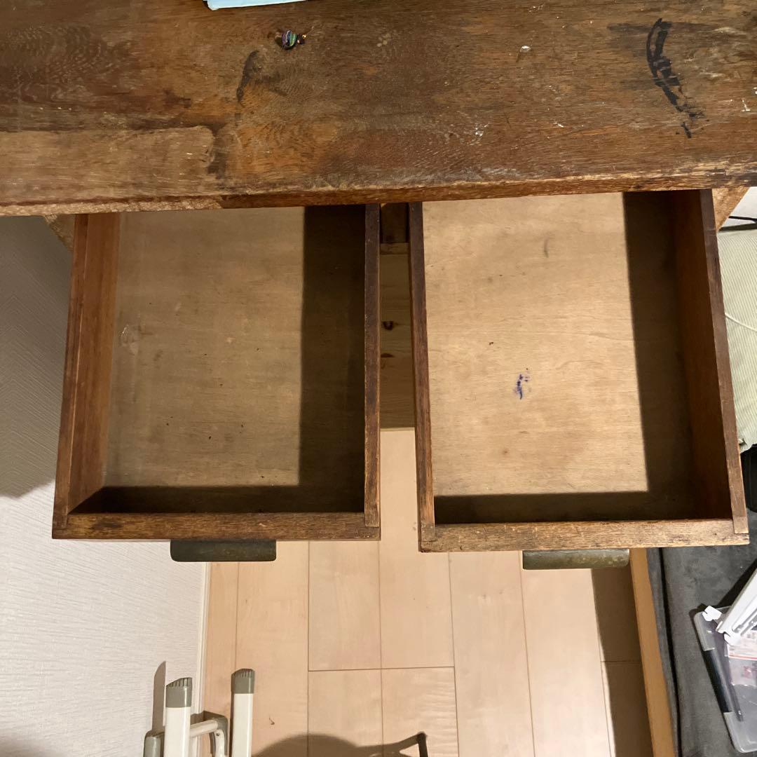 年明けセール！木製机デスク　アンティーク　ヴィンテージ　昭和レトロ