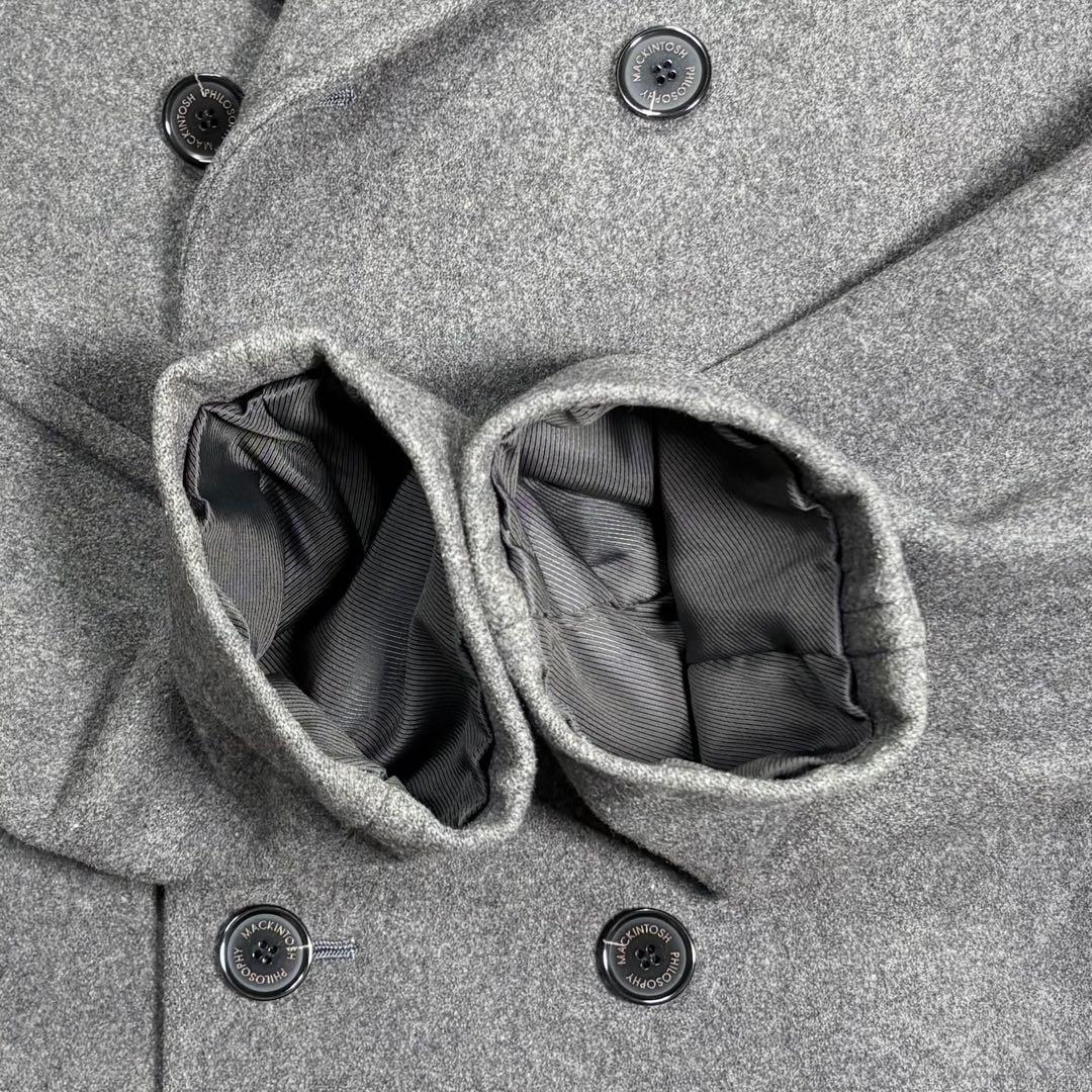 極美品　マッキントッシュフィロソフィー　メルトンウールPコート　グレー　40