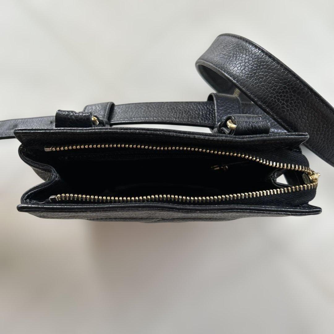 ★極美品　CHANEL キャビアスキン　ウエストポーチ