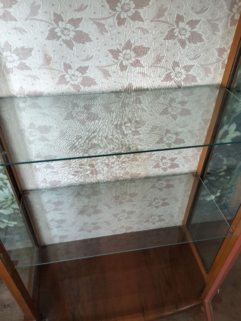 グラスキャビネット　ウォールナット　アンティーク　キャビネット　最終値下げ