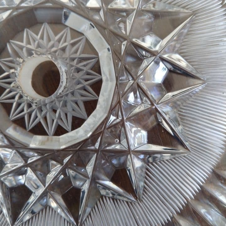 イギリスアンティーク⭐︎クリスタル星模様灰皿⭐︎阪急「英国アンティーク展」購入品