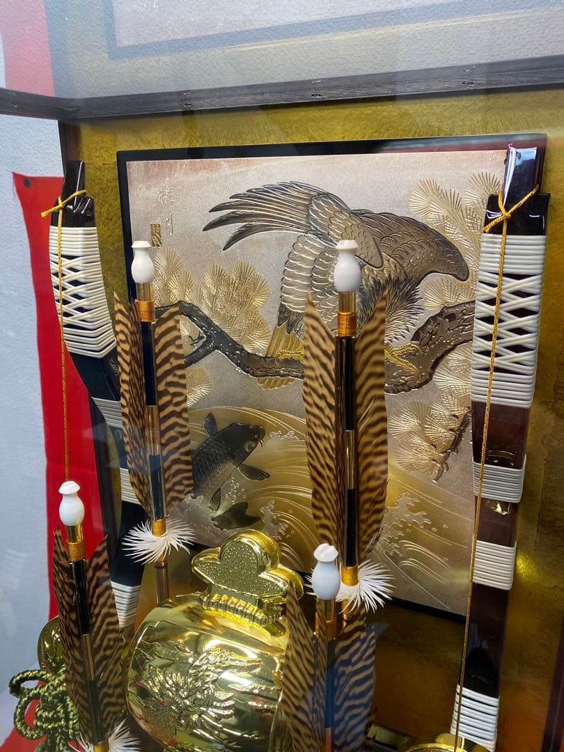 オルゴール付き破魔弓ガラスケース２３号・間口約３９×奥行約２８×高さ約８０㎝