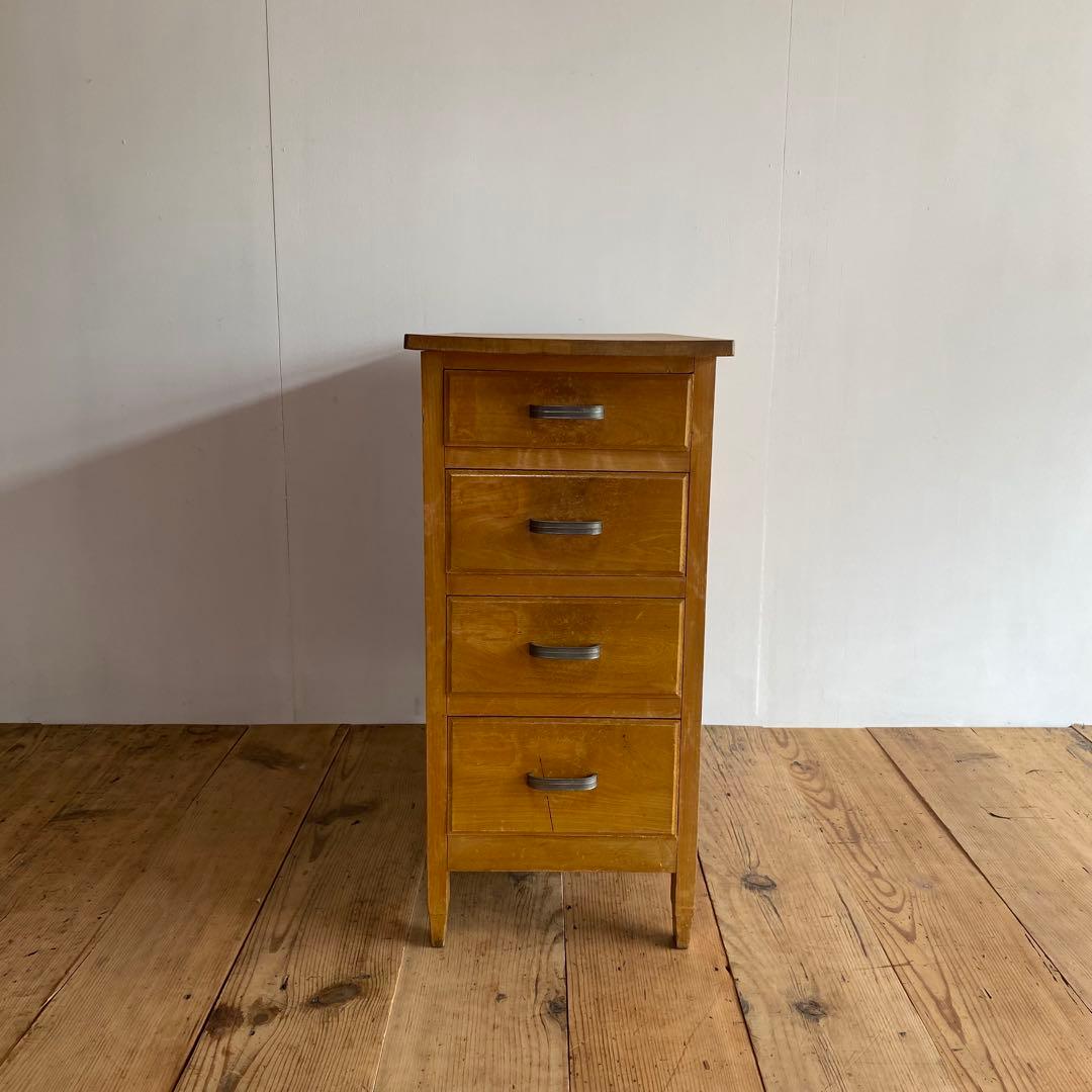 アンティーク サイドチェスト 袖机 書類棚 昭和レトロ z822