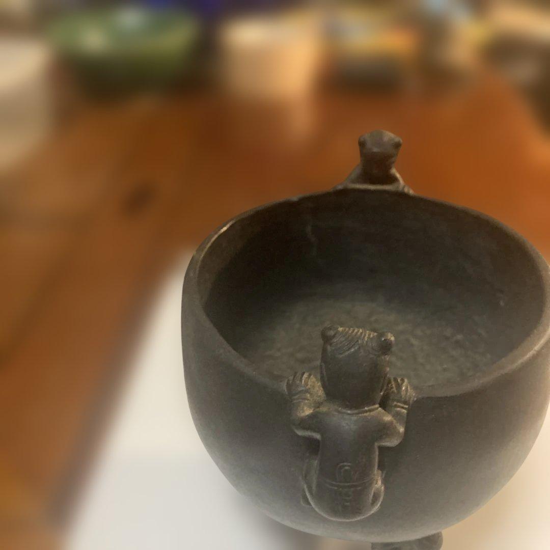 鋳鉄 茶釜 人形の取っ手付き ¥28000