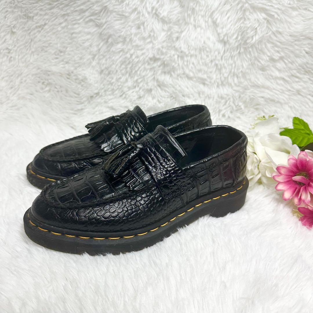 【極美品】★Dr.Martens ★クロコ★ブラック★ローファー★25cm★
