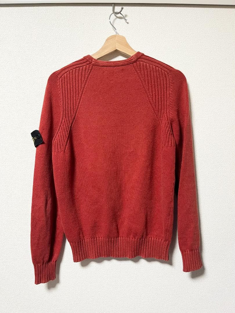 【Mサイズ】Stone  レッド クルーネックセーター