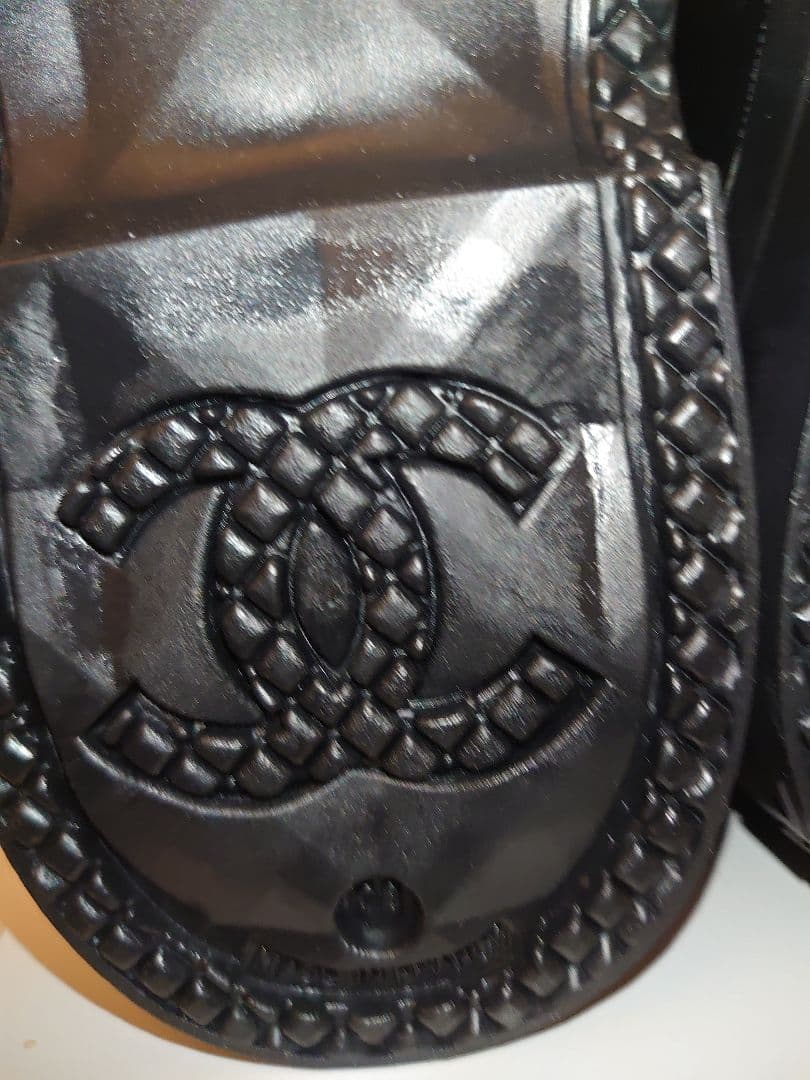 新品シャネルラバーブーツブラック長靴レインブーツ24cm~24.5cm