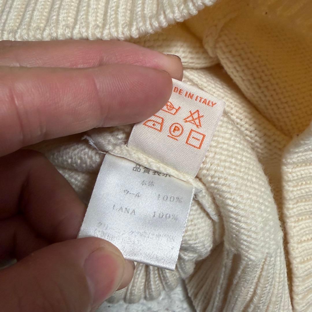 最高級イタリア製　クルチアーニ　タートルニット　ハーフジップ　フード　肉厚