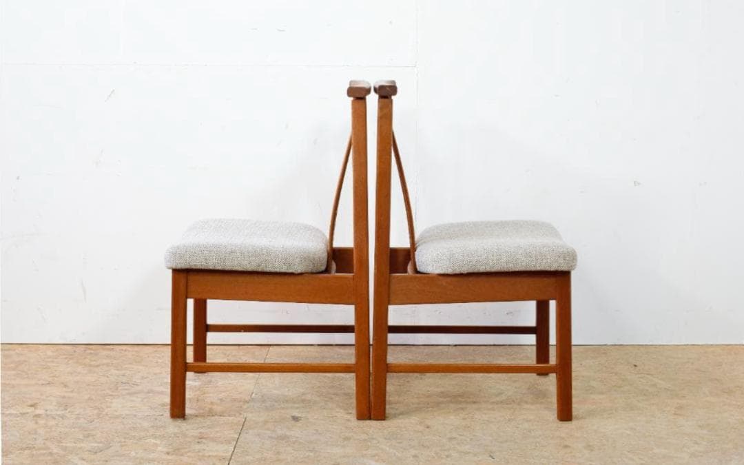 美品 ヴィンテージ チーク無垢材 ハイバックダイニングチェア 1脚分