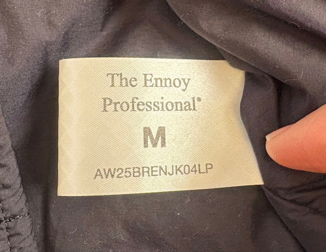 ENNOY PADDED NYLON COACH JACKET 紺M 25AW