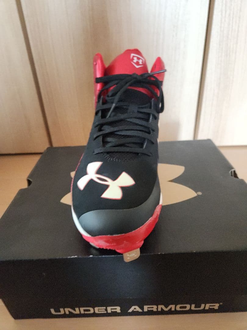 アンダーアーマー　スパイク　黒/赤　YARD MID ST　野球