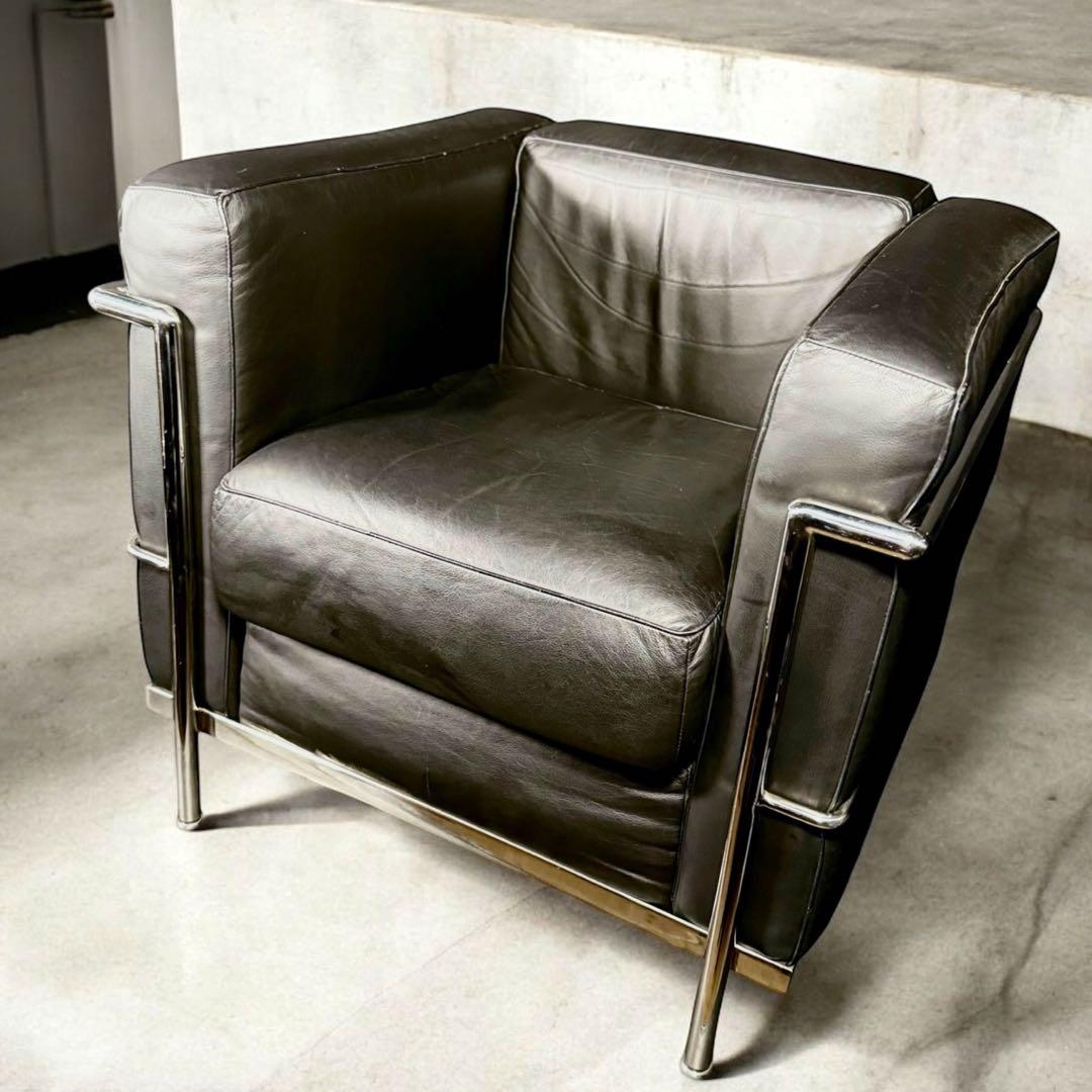 HR730 【本総革】ル・コルビジェ LC2 リプロダクト　シングルソファ