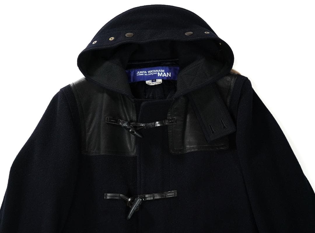 AD2011 JUNYA WATANABE MAN レザー 切替 ダッフルコート