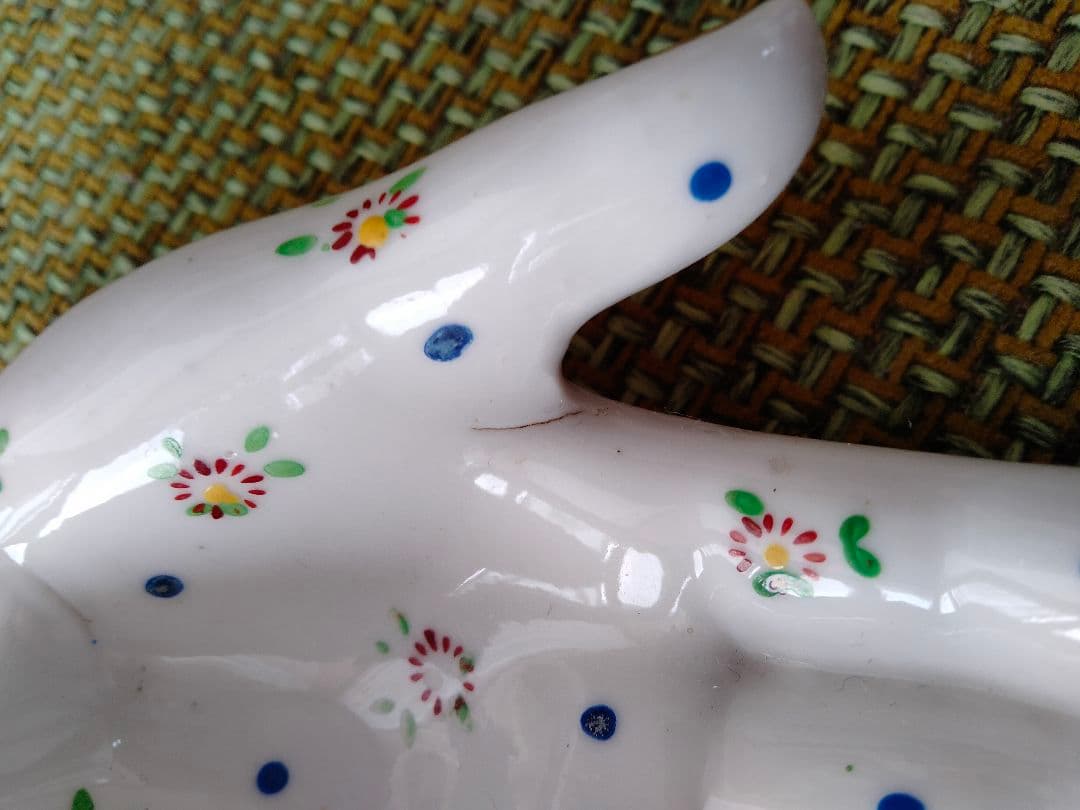 ハンド　手　花柄　オブジェ　置物　ビンテージ　レア　ドット　ジュエリー　レトロ