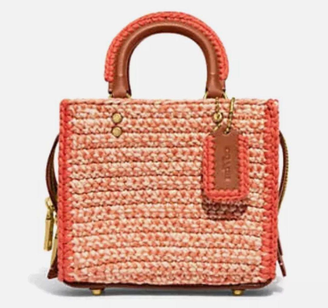 【極美品】COACH コーチ かごバッグ ベージュ/オレンジ ※相場7万円