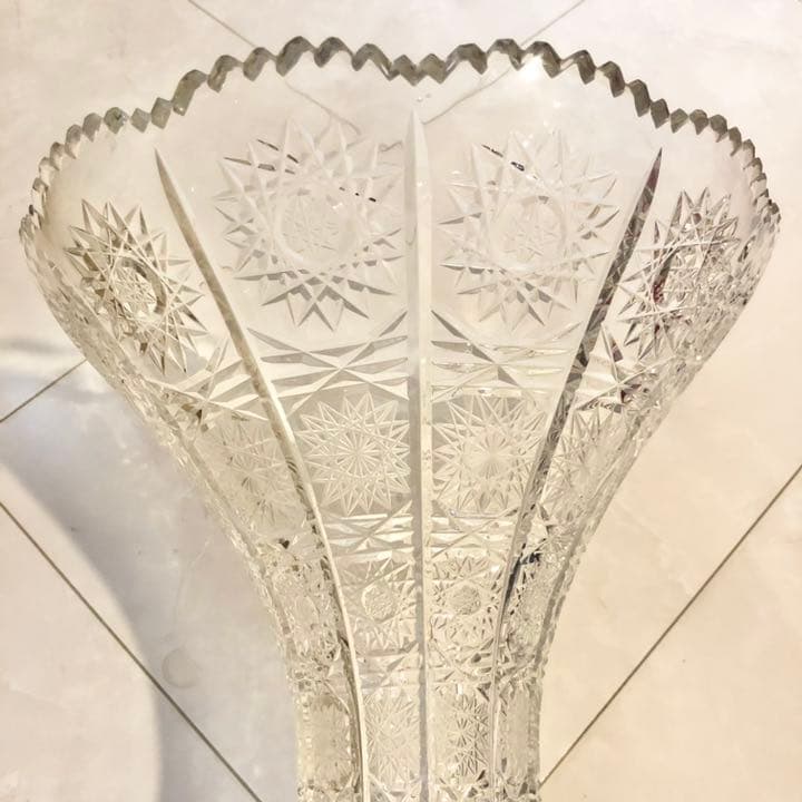 #32 ボヘミア　ガラス　花瓶　Bohemia ハンドカット　クリスタル　花器