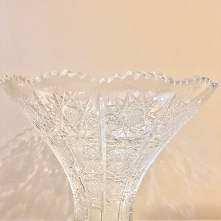 #32 ボヘミア　ガラス　花瓶　Bohemia ハンドカット　クリスタル　花器