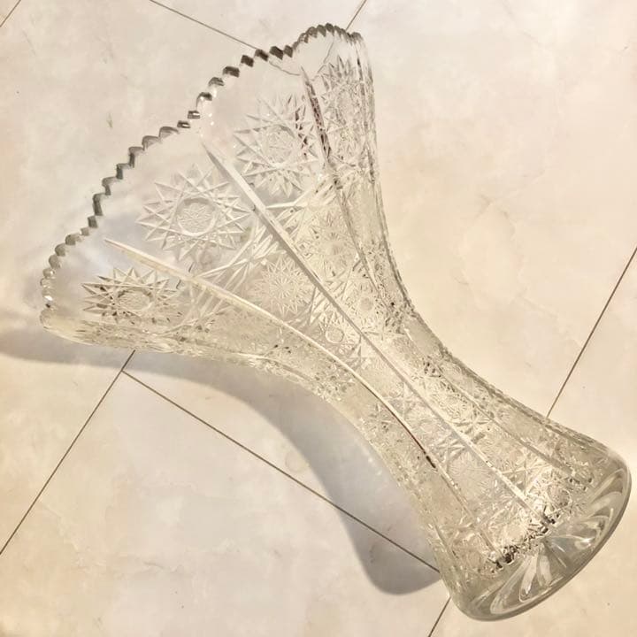 #32 ボヘミア　ガラス　花瓶　Bohemia ハンドカット　クリスタル　花器