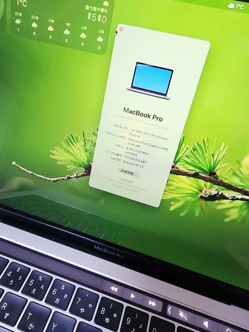 MacBook Pro 2019 i5 SSD128GB 美品 フルセット