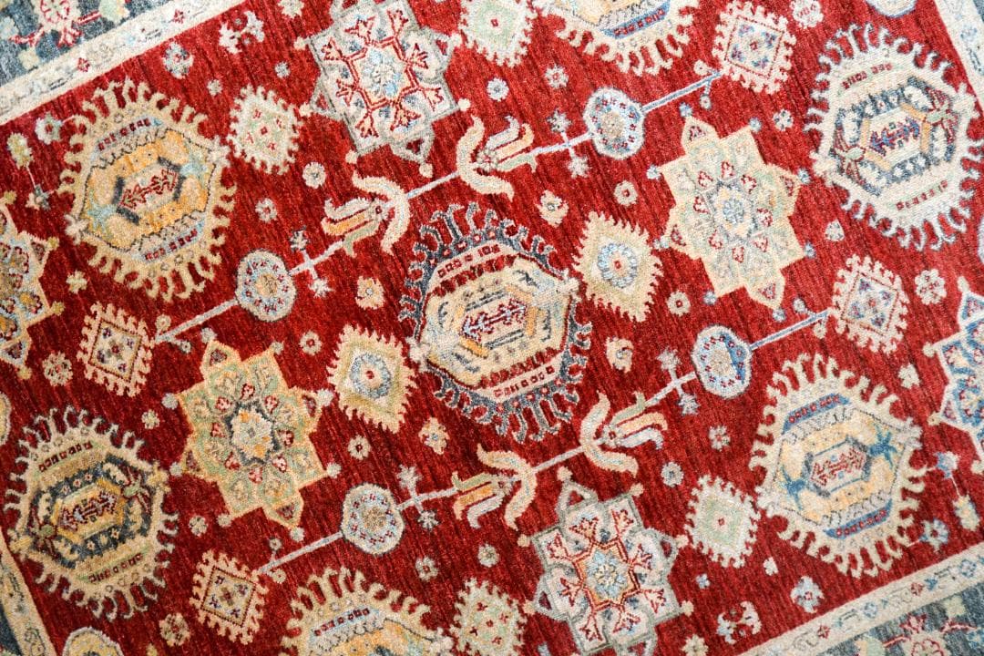 206×171cｍ アフガニスタンガズニーウール手織り絨毯