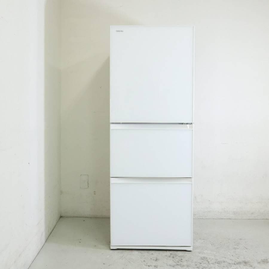 東芝 ベジータ 330L 3ドア 冷蔵庫 GR-M33SXV(EW) 自動製氷