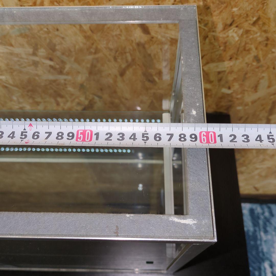 値下げ　アルミ 昭和レトロ ガラスショーケース 2段 ディスプレイ