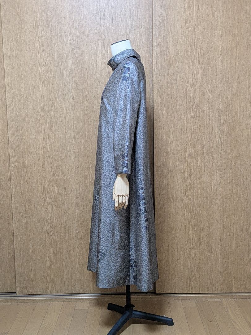 着物リメイク　ワンピース　大島紬　Ｍ〜L