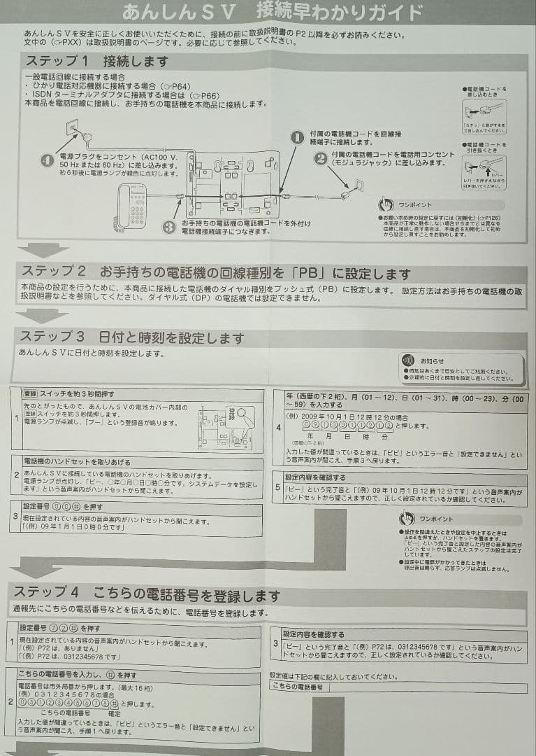 簡易型緊急通報装置ＮＴＴシルバーホンあんしんＳＶ